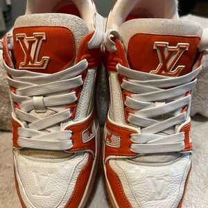 Louis Vuitton LV Trainer sneakers orange and white Us size 7